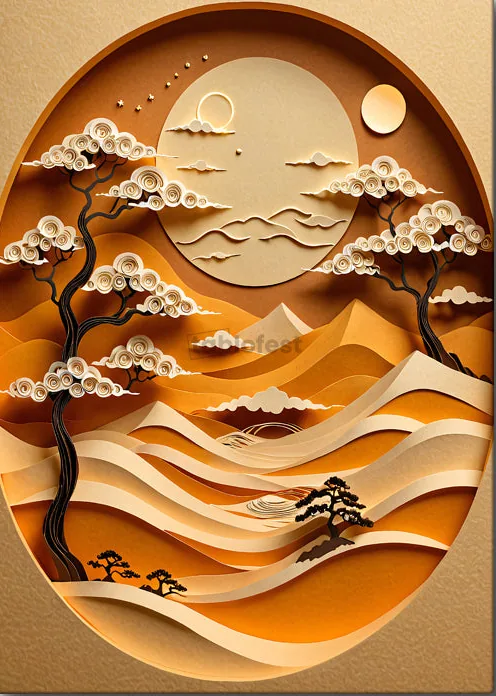 Bonsai Ağacı, 50 × 70 cm kanvas tablo